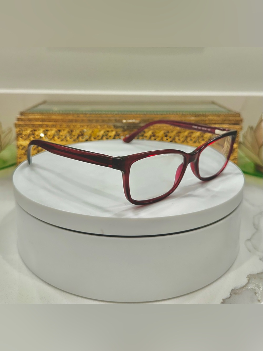 Salvatore Ferragamo SF2886 Vibrant Red Transparent Rx Eyeglass Frames EUC Italy